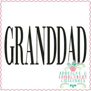 3581 GRANDDAD Embroidery Design