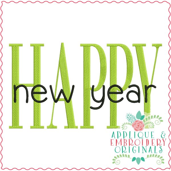 3570 HAPPY New Year Embroidery Design - Image 3
