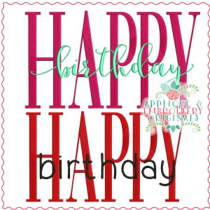 3554 HAPPY BIRTHDAY Embroidery Design