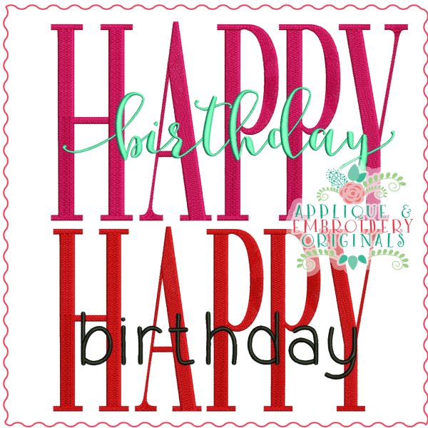 3554 HAPPY BIRTHDAY Embroidery Design