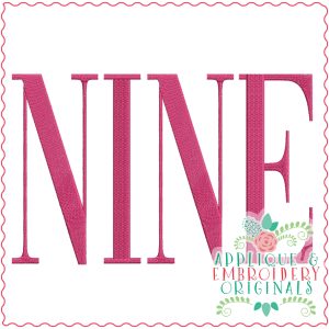 3563 NINE Embroidery Design