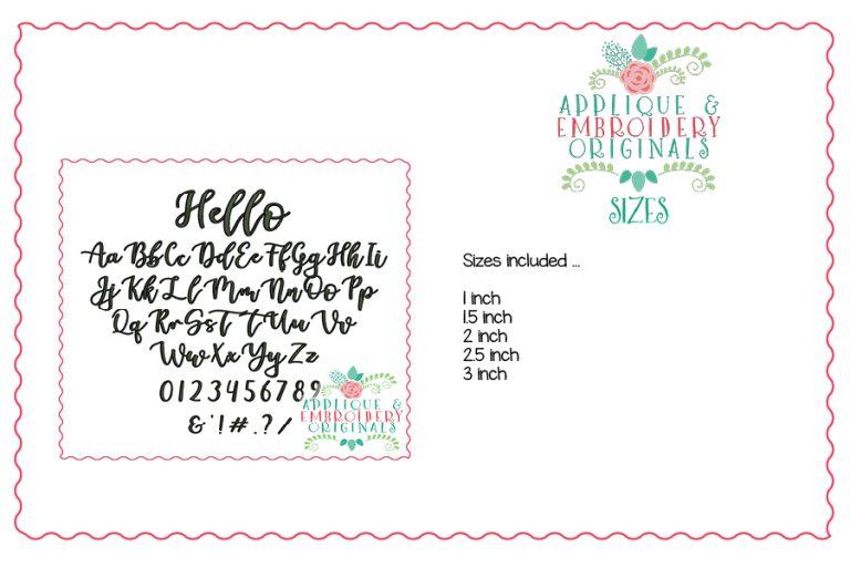 3673 Hello Embroidery Font - Image 3