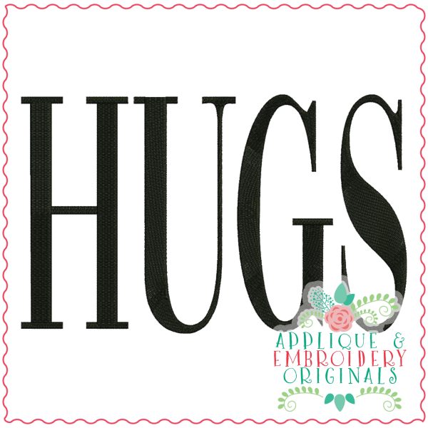 3654 HUGS Embroidery Design