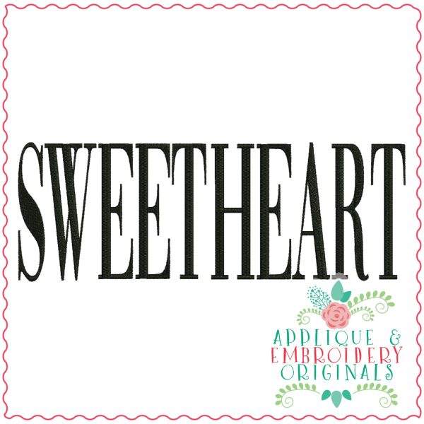 3668 SWEETHEART Embroidery Design