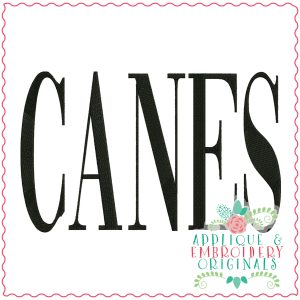 3763 CANES Word Art Embroidery Design
