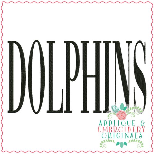 3774 DOLPHINS Word Art Embroidery Design
