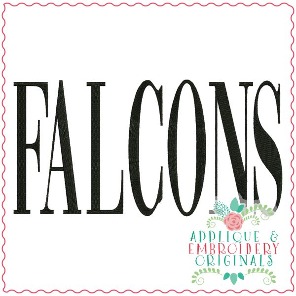 3776 FALCONS Word Art Embroidery Design