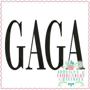 3778 GAGA Word Art Embroidery Design
