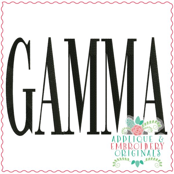 3780 GAMMA Word Art Embroidery Design