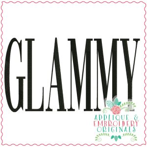 3783 GLAMMY Word Art Embroidery Design
