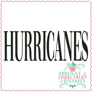 3789 HURRICANES Word Art Embroidery Design