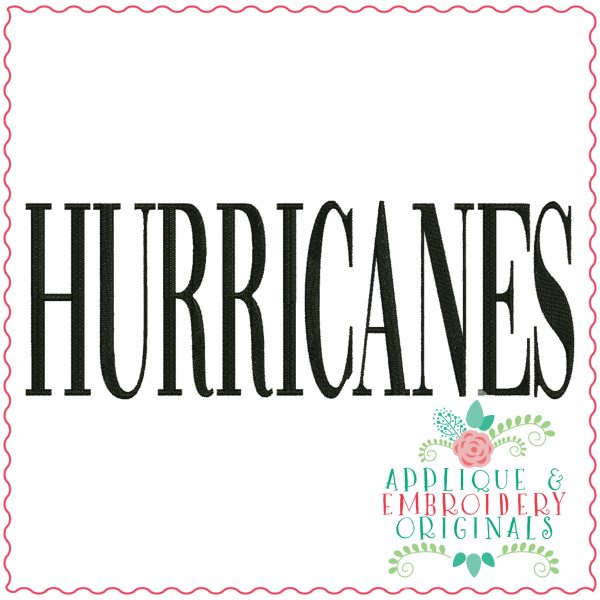 3789 HURRICANES Word Art Embroidery Design