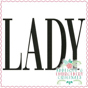 3792 LADY Word Art Embroidery Design