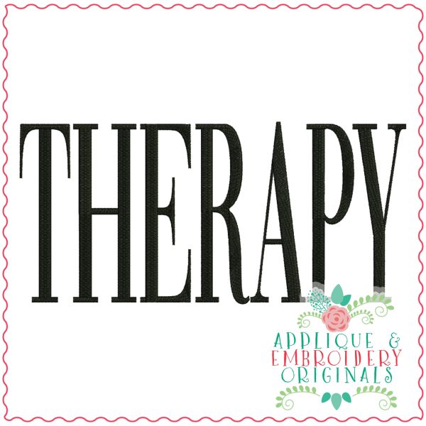 3812 THERAPY Word Art Embroidery Design