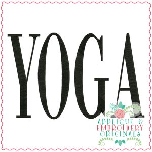 3815 YOGA Word Art Embroidery Design