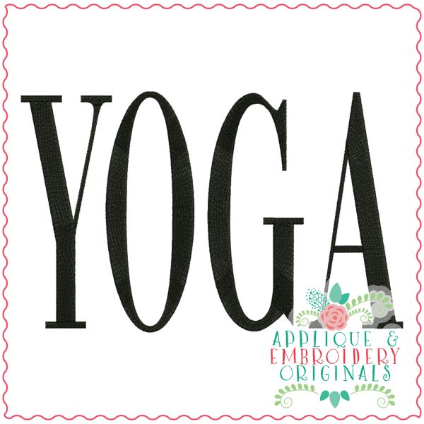 3815 YOGA Word Art Embroidery Design