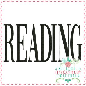 3817 READING Word Art Embroidery Design