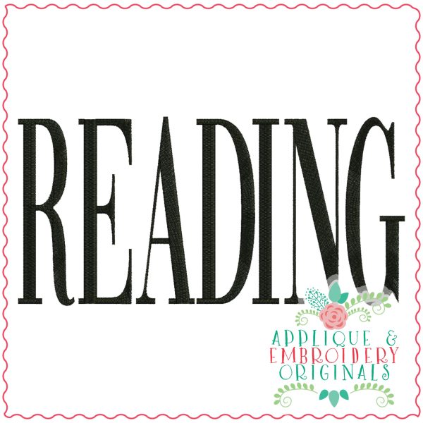 3817 READING Word Art Embroidery Design