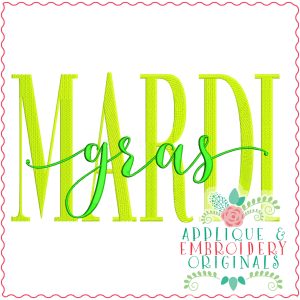 3707 MARDI Gras Embroidery Design