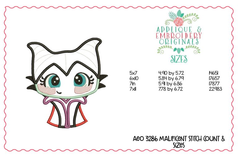 3286 Malificent Applique Design - Image 3