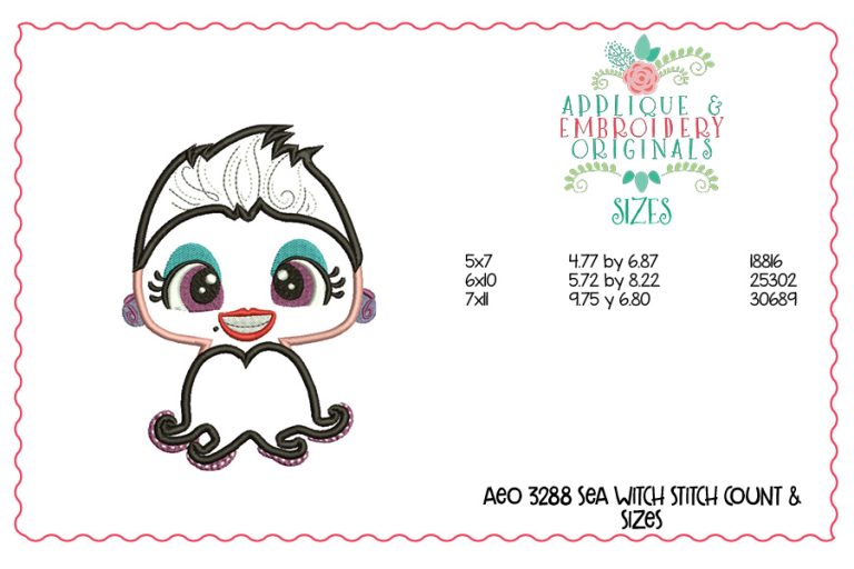 3288 Sea Witch Applique Design - Image 2