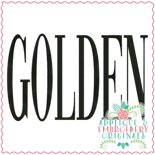 3826 GOLDEN Word Art Embroidery Design - Image 3