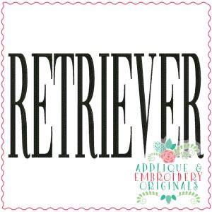 3834 RETRIEVER Word Art Embroidery Design