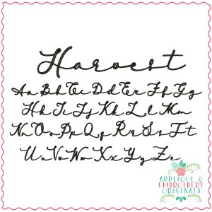 3875 Harvest Embroidery Font