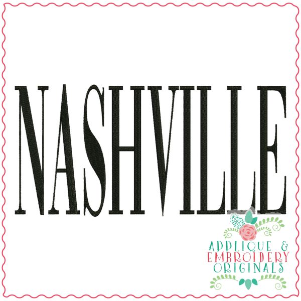 3888 NASHVILLE Word Art Embroidery Design