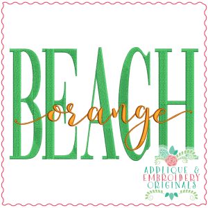 3889 ORANGE BEACH Word Art Embroidery Design