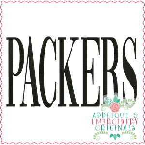 3899 PACKERS Word Art Embroidery Design