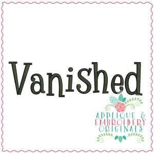 3890 Vanished Embroidery Font