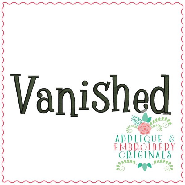 3890 Vanished Embroidery Font