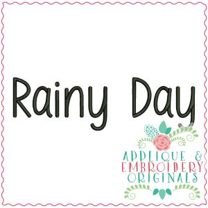 3925 Rainy Day Embroidery Font