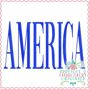 3938 AMERICA Word Art Embroidery Design