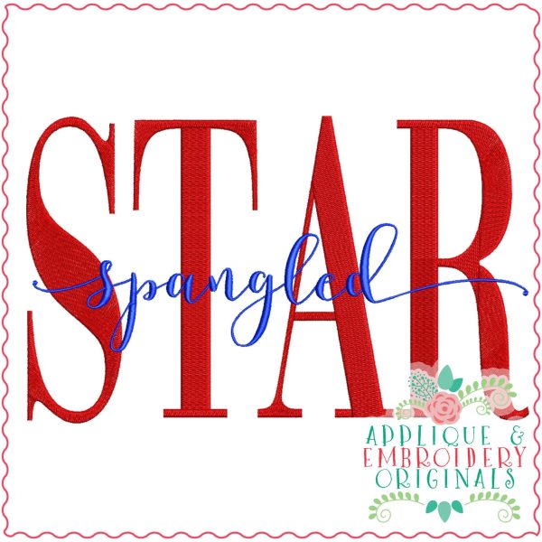 3939 4TH OF JULY Word Art Embroidery Design Set - Image 4