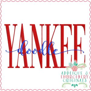 3936 YANKEE doodle Word Art Embroidery Design