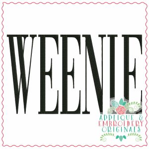 3959 WEENIE Word Art Embroidery Design