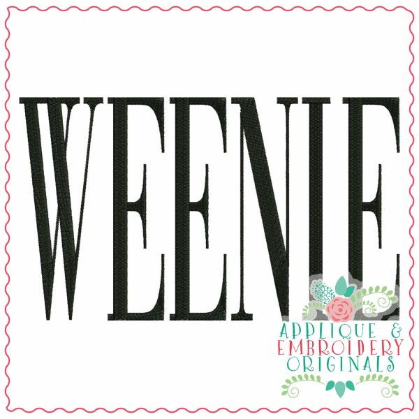 3959 WEENIE Word Art Embroidery Design