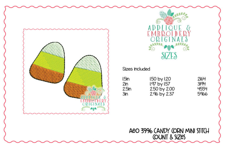 3996 Candy Corn Mini Embroidery Design - Image 2