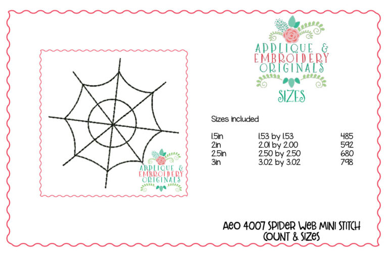 4007 Spider Web 1 Mini Embroidery Design - Image 2