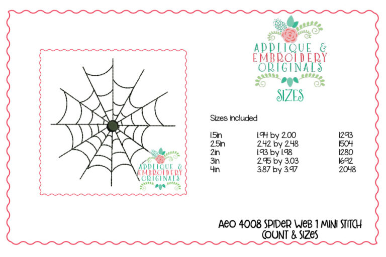 4008 Spider Web 3 Mini Embroidery Design - Image 2