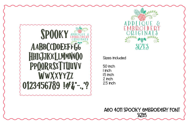 4011 Spooky Embroidery Font - Image 3