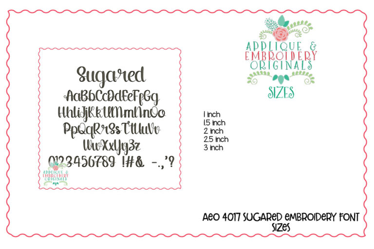 4017 Sugared Embroidery Font - Image 3