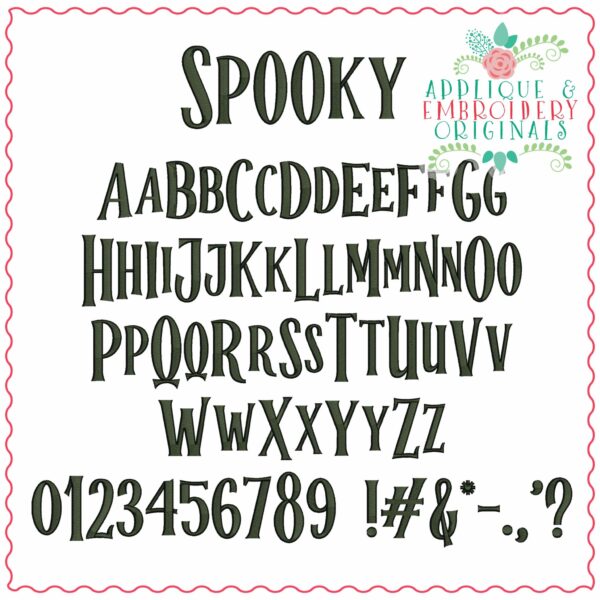 4011 Spooky Embroidery Font - Image 2