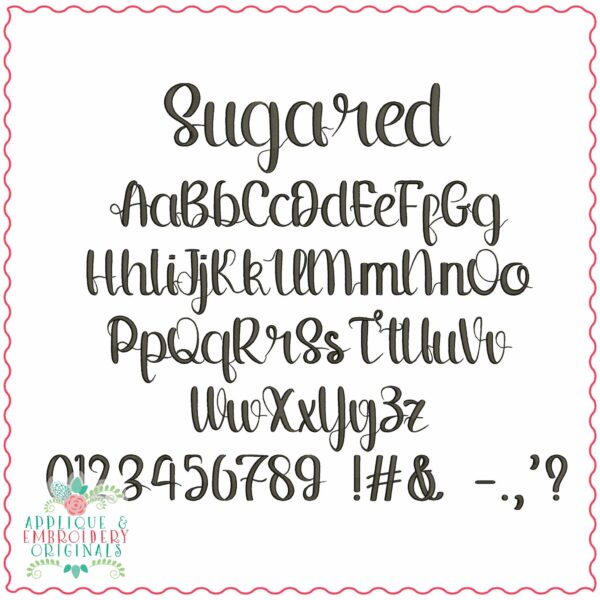 4017 Sugared Embroidery Font - Image 2