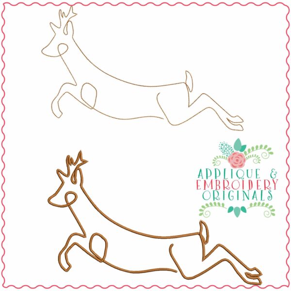 4018 Deer Line Art 1 Embroidery Design - Image 2