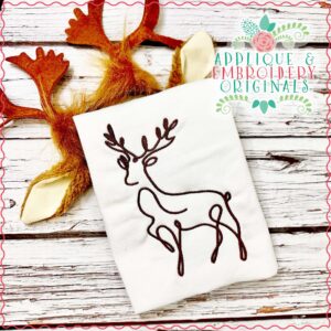 4025 Deer Line Art 8 Embroidery Design