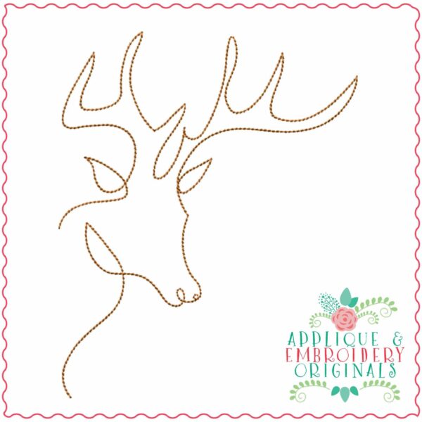 4026 Deer Line Art 9 Embroidery Design - Image 3