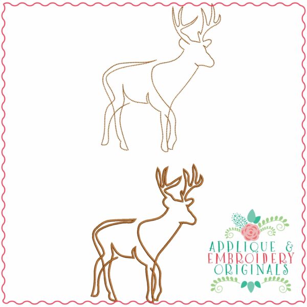4027 Deer Line Art 10 Embroidery Design - Image 2